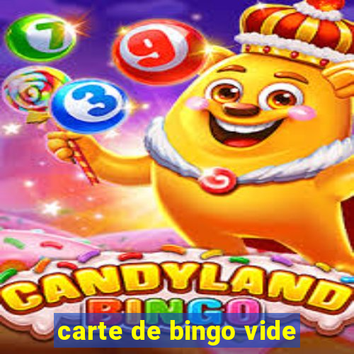 carte de bingo vide