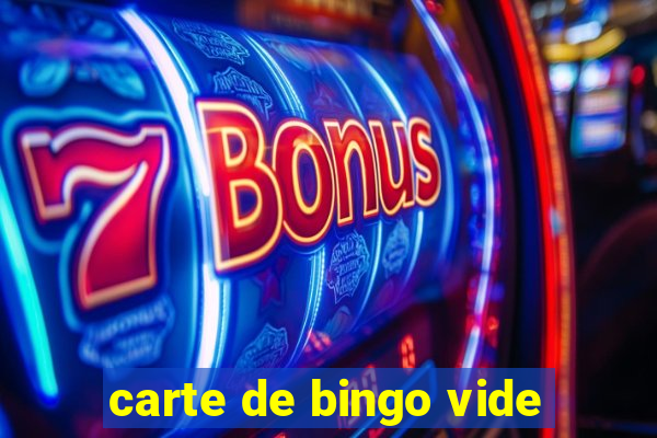 carte de bingo vide