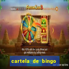 cartela de bingo para preencher